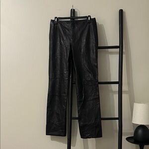 Vintage Banana Republic Black 100% Genuine Leather Pants